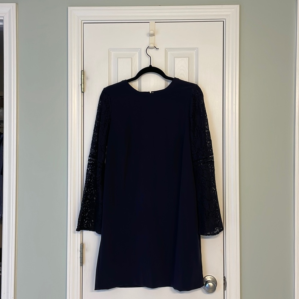 NWT Loft Navy Blue Shift with Bell Sleeves